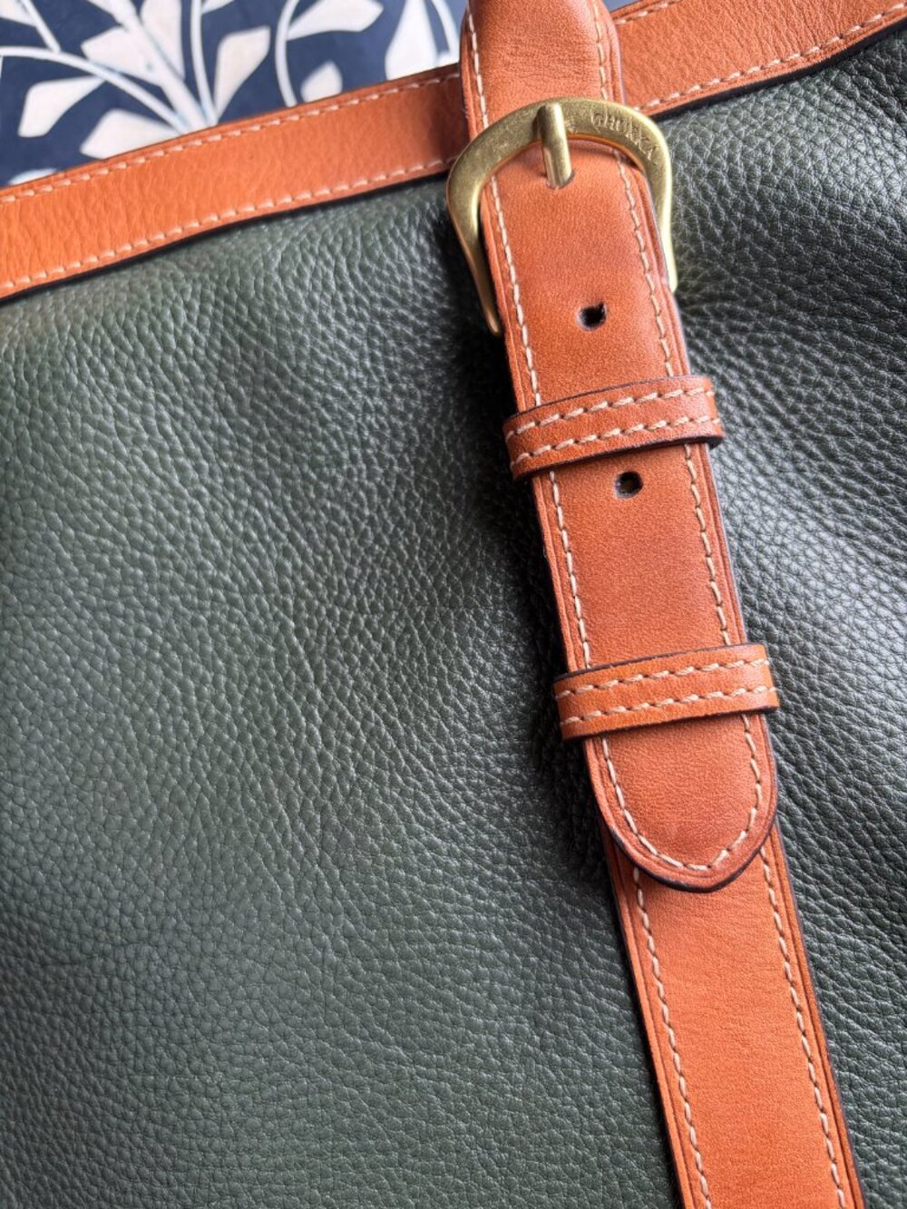 Ghurka Original Heritage D-Ring Hunter Green Pebble Leather Tote Bag exc - Picture 4 of 14